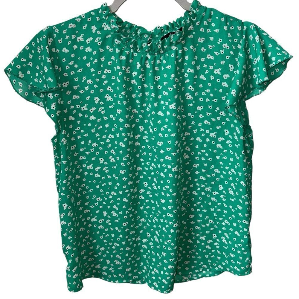 Alice Blue Green Floral Women's Top Size Small - Picture 2 of 7